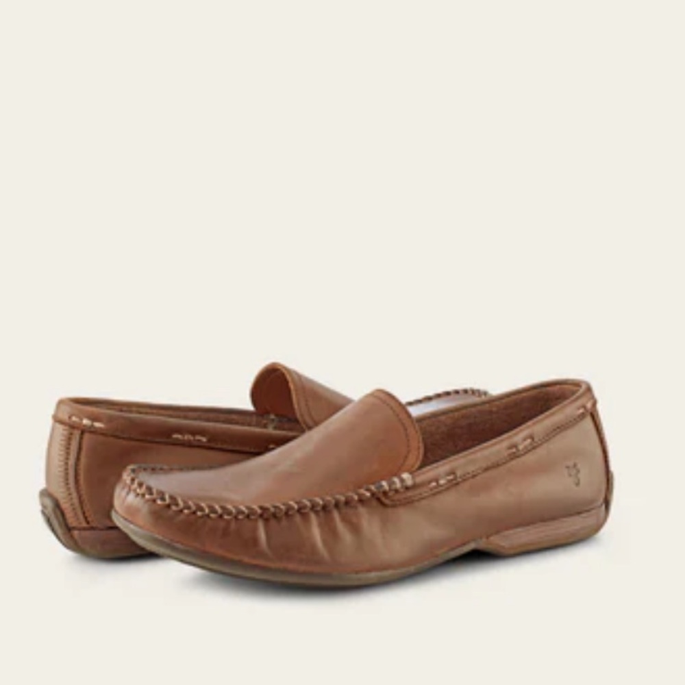 FRYE Lewis Venetian Neutral Tan Brown Leather Loafers Size Men’s 11